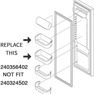 240356402 Clear Refrigerator Door Bin Side Shelf For Electrolux and Frigidaire, Upper Slot Replacement Shelf, Gallon Size - Replaces AP2549958, 240430312, 240356416, 240356407, and more