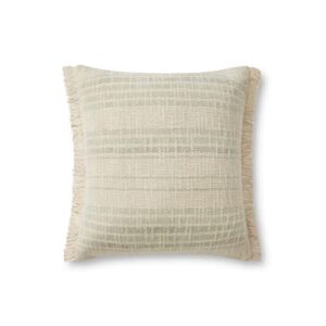 loloi par0007 throw-pillows, 18” x 18” cover w/poly, ivory/sage