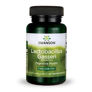 swanson lactobacillus gasseri – probiotic supplement supporting digestive health with 3 billion cfu – design-release satiety & fat metabolism support – (60 veggie capsules)