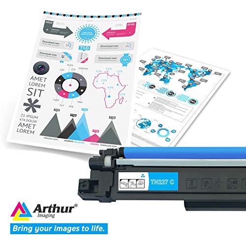 Arthur Imaging with CHIP Compatible Toner Cartridge Replacement for Brother Tn227 (Cyan, 1 Pack), TN227C