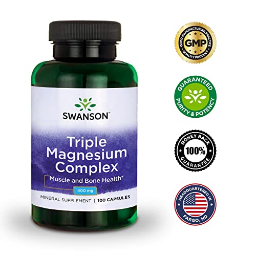 Swanson Triple Magnesium Complex - 100 Capsules, 400mg Each