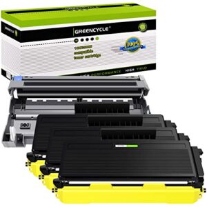 greencycle 3pk black toner cartridge replacement and 1pk drum unit set compatible for brother tn650 tn-650 dr620 dr-620 for dcp-8060 8080 hl-5200 5240 5370dw 5380dn mfc-8470dn 8680dn 8890dw printer