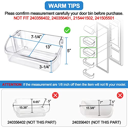 Upgraded 240324502 Refrigerator Door Bin Shelf Replacement For Frigidaire Kenmore Electrolux Refrigerator Door bin Parts PS429767, AP2549806, LFSS2312TE0, LFSS2312TF0, with Fridge Soda Can Organizer