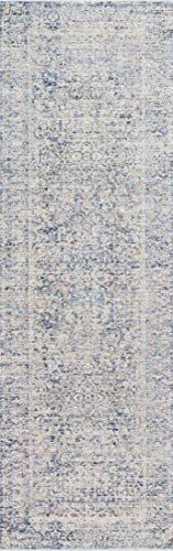 Loloi Pandora Collection Distressed Persian Vintage Area Rug, 2'0" x 3'4", Blue/Gold