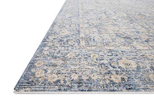 Loloi Pandora Collection Distressed Persian Vintage Area Rug, 2'0" x 3'4", Blue/Gold