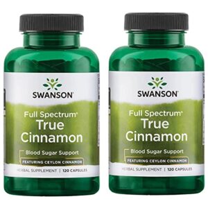 swanson full spectrum true cinnamon – herbal supplement – (120 capsules, 300mg each) 2 pack