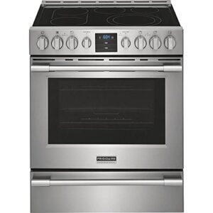 frigidaire professional series pcfe3078af 30 inch freestanding electric range with 5 elements, 5.4 cu. ft. oven capacity, storage drawer, air fry, true convection