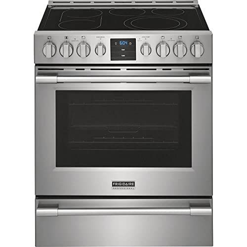 Frigidaire Professional Series PCFE3078AF 30 Inch Freestanding Electric Range with 5 Elements, 5.4 Cu. Ft. Oven Capacity, Storage Drawer, Air Fry, True Convection