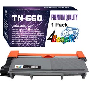 (single pack) 4benefit (1xblack) compatible tn-660 toner cartridge tn-630 tn660 tn630 tn 660 630 (high yield, 1 pack) used for hl-l2300d dcp-l2520dw hl-l2360dw hl-l2320d hl-l2380dw laser printer