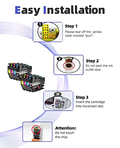 LC3013 Ink Cartridges Compatible for Brother LC3013 LC-3013 LC3013BK LC3011 Ink High Yield Work with MFC-J491DW MFC-J895DW MFC-J690DW MFC-J497DW Printer (2BK/2C/2M/2Y)