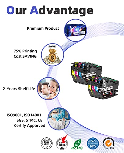 LC3013 Ink Cartridges Compatible for Brother LC3013 LC-3013 LC3013BK LC3011 Ink High Yield Work with MFC-J491DW MFC-J895DW MFC-J690DW MFC-J497DW Printer (2BK/2C/2M/2Y)