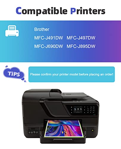 LC3013 Ink Cartridges Compatible for Brother LC3013 LC-3013 LC3013BK LC3011 Ink High Yield Work with MFC-J491DW MFC-J895DW MFC-J690DW MFC-J497DW Printer (2BK/2C/2M/2Y)