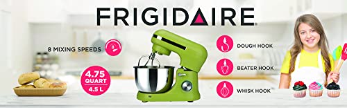 FRIGIDAIRE ESTM020-BUTTERFLY Retro Electric Stand Mixer, 4.75 Quart / 4.5L, 8 Speeds with Whisk, Dough Hook, Flat Beater Attachments, Splash Guard (Butterfly)