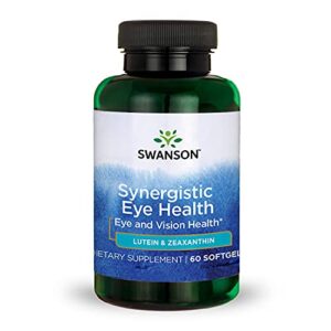 swanson lutein & zeaxanthin synergistic eye health vision retina macula supplement (lutein 20 mg & omnixan zeaxanthin 2 mg) 60 softgels sgels