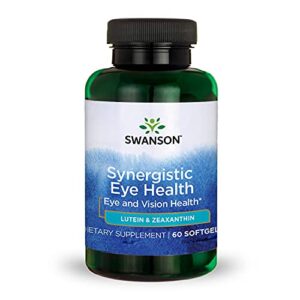 Swanson Lutein & Zeaxanthin Synergistic Eye Health Vision Retina Macula Supplement (Lutein 20 mg & OmniXan Zeaxanthin 2 mg) 60 Softgels Sgels