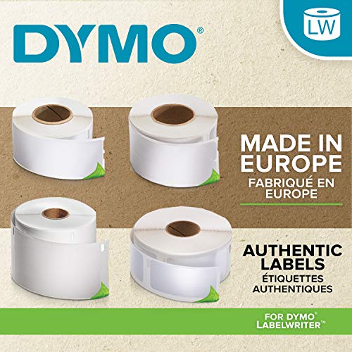 Dymo 54 mm x 101 mm LW Large Shipping Labels/Name Badges, 12 Rolls of 220 (2,640 Easy-Peel Labels), Self-Adhesive, for LabelWriter Label Makers, Authentic - Black, White