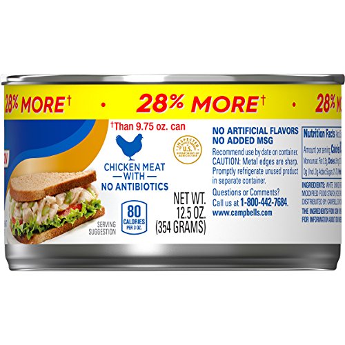 Swanson White Premium Chunk Canned Chicken Breast in Water, Fully Cooked Chicken, 12.5 OZ Can