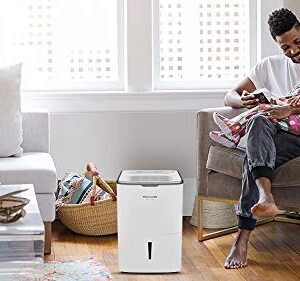 Frigidaire FGAC5044W1 Dehumidifier, High Humidity 50 Pint Capacity with Wi-Fi Connected, Built-In Air Ionizer to maximize your comfort, Easy-to-Clean Washable Filter, in White