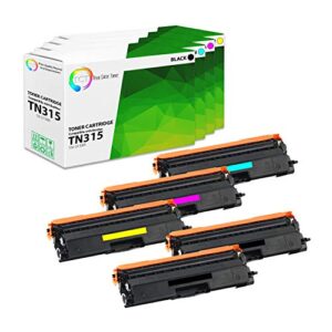 tct premium compatible toner cartridge replacement for brother tn315 tn-315bk tn-315c tn-315m tn-315y works with brother hl-4150cdn 4570cdwt, mfc-9460cdn printers (black cyan magenta yellow) – 5 pack