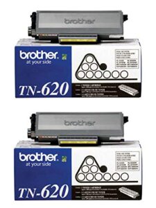 brother genuine tn620 2-pack standard yield black toner cartridge with approximately 3,000 page yield/cartridge