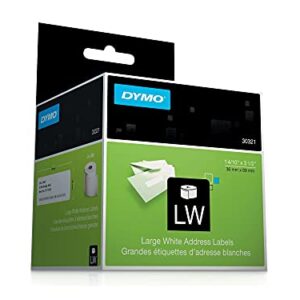 Dymo 30321 Labelwriter Address Labels, 1 2/5 X 3 1/2, White, 260 Labels/Roll, 2 Rolls/Pack