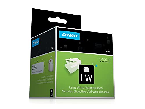 Dymo 30321 Labelwriter Address Labels, 1 2/5 X 3 1/2, White, 260 Labels/Roll, 2 Rolls/Pack