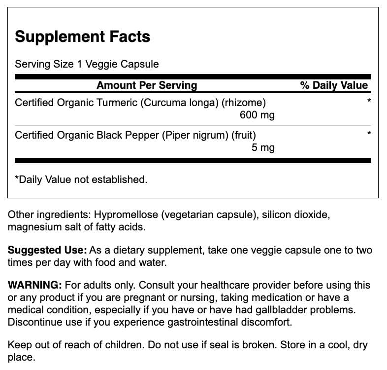 Swanson Premium- Turmeric & Black Pepper - Antioxidant, Digestion & Joint Support - 90 Veg Caps