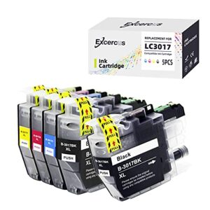 excercus lc3019 3019 lc3017 ink cartridge replacement for brother lc3019 3019 lc3017 xl lc 3017 ink (2b/1c/1m/1y,5 pack) work with brother mfc-j5330dw mfc-j6930dw mfc-j6530dw mfc-j6730dw