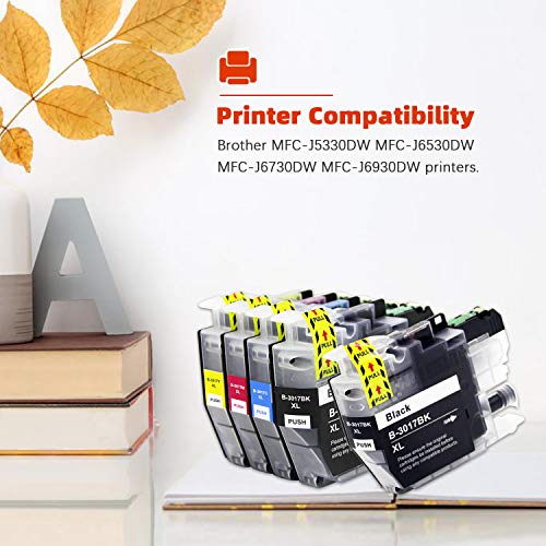 EXCERCUS LC3019 3019 LC3017 Ink Cartridge Replacement for Brother LC3019 3019 LC3017 XL LC 3017 Ink (2B/1C/1M/1Y,5 Pack) Work with Brother MFC-J5330DW MFC-J6930DW MFC-J6530DW MFC-J6730DW