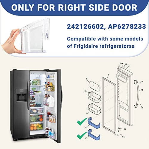 [UPGRADE] 242126602 Refrigerator Door Bin Replacement Part(Side Shelf Rack) Compatible with Frigidaire or Electrolux, Part number : 4547407, PS12364199, AP6278233, EAP12364199, PS2421266