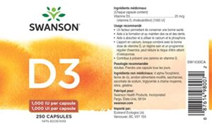 Swanson Vitamin D-3 (cholecalciferol) - High Potency - 1000 IU (25 mcg) 250 Capsules