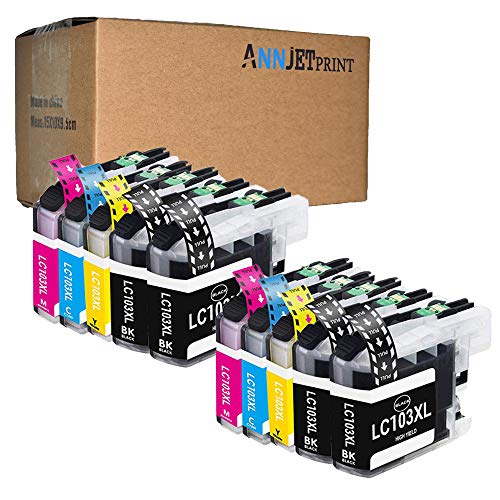 ANNJET Compatible Ink Cartridge Replacement for Brother LC-103XL LC103XL LC103 XL use with MFC J4310DW J450DW J470DW J475DW J650DW J870DW J875DW Printer (4 Black, 2 Cyan, 2 Magenta, 2 Yellow)10 Pack