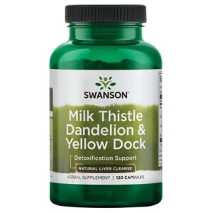 swanson milk thistle, dandelion & yellow dock 120 caps