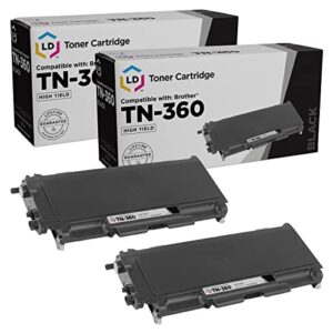 ld compatible toner cartridge replacement for brother tn-360 high yield (black, 2-pack)