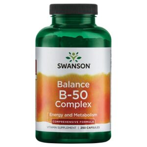 swanson b-50 b-complex – b vitamin complex with high potency & bioavailability – promotes immune system support, aids heart health, & supports healthy nervous system – (250 capsules)