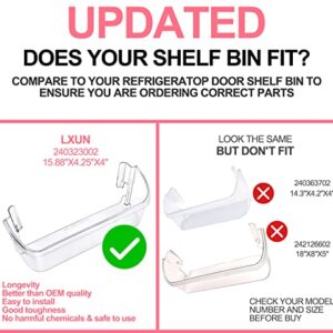 Upgraded 240323002 Refrigerator Door Bin Shelf Replacement For Frigidaire,Kenmore Refrigerator Door Shelf Replacement Parts AP2115742 PS429725 240323000,2 Bottom Shelves Shelf with Soda Can Organizer