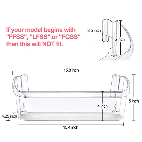 Upgraded 240323002 Refrigerator Door Bin Shelf Replacement For Frigidaire,Kenmore Refrigerator Door Shelf Replacement Parts AP2115742 PS429725 240323000,2 Bottom Shelves Shelf with Soda Can Organizer