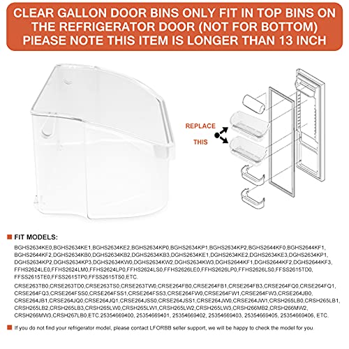 UPGRADE 240356402 Refrigerator Door Bin Replacement Part, Compatible with Frigidaire Refrigerator Door Shelf LFSS2612TF0 FFSS2615TS0 FGHS2631PF4A FGHS2655PF LGUS2642LF1 LFSS2612TE0 Door Bin(2-Pack)