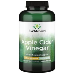 swanson apple cider vinegar capsules – supports healthy weight loss & digestive health – helps support metabolism and maintain glucose profile – (180 capsules, 625mg each)
