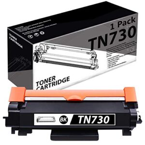tn730/tn-730 (1 pack-black) compatible toner cartridge replacement for brother dcp-l2550dw mfc-l2710dw l2750dw l2750dwxl hl-l2350dw l2370dw/dwxl l2390dw l2395dw printer.