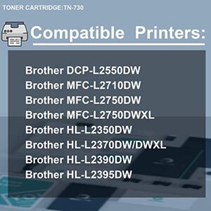 TN730/TN-730 (1 Pack-Black) Compatible Toner Cartridge Replacement for Brother DCP-L2550DW MFC-L2710DW L2750DW L2750DWXL HL-L2350DW L2370DW/DWXL L2390DW L2395DW Printer.