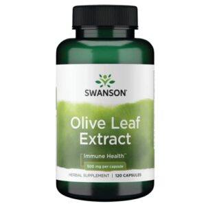 swanson olive leaf extract capsules with 20% oleuropein – provides immune support, promotes cardiovascular system health, and supports healthy blood pressure – (120 capsules, 500mg each)