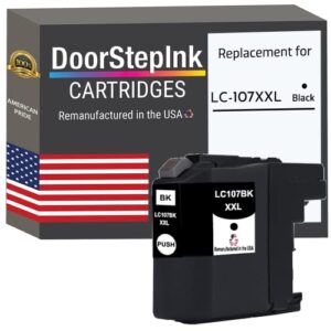 doorstepink remanufactured in the usa ink cartridge replacements for brother lc107 black for printers mfc-j4410dw mfc-j4510dw mfc-j4610dw mfc-j4710dw