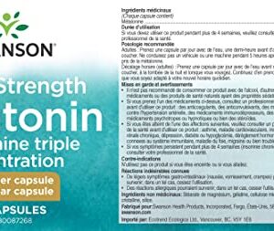 Swanson Triple Strength Melatonin - Natural Sleep Support for Disrupted Sleep Cycles - (60 Capsules, 10mg Each)