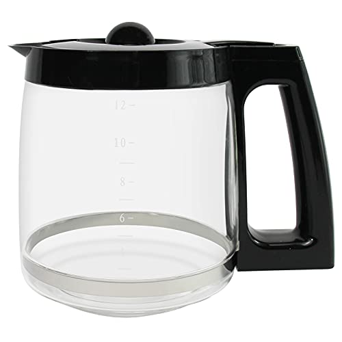 Ulrempart 12-Cup Replacement Coffee Carafe Pot | Compatible with Hamilton Coffee Maker, Machine, Brewer | Fit for Models 49980A, 49980Z, 49983, 49618, 46300, 46310, 49976, 49966, 49350 | Black