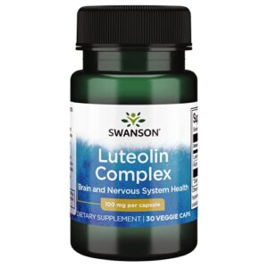 swanson luteolin complex w/rutin – brain support supplement promoting memory, mood & cognitive health – natural formula to help maintain nervous system – (30 veggie capsules)
