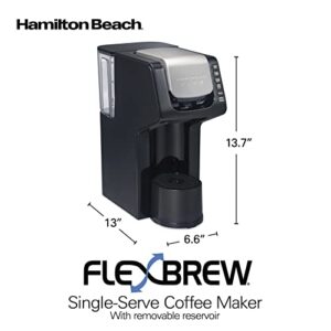 Hamilton Beach Gen 4 FlexBrew Single-Serve Coffee Maker with Removable Reservoir, Compatible with Pod Packs and Grounds, 50 oz, 4 Fast Brewing Options, Black