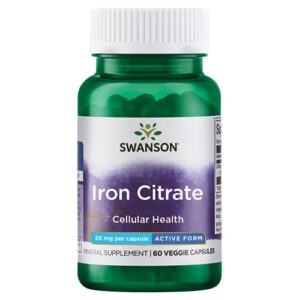 swanson iron citrate 25 milligrams 60 veg capsules