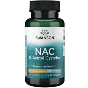 swanson nac n-acetyl cysteine – antioxidant anti-aging respiratory liver support – amino acid supplement 1000 mg 60 capsules