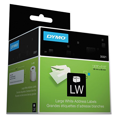 Dymo 30321 Labelwriter Address Labels, 1 2/5 X 3 1/2, White, 260 Labels/Roll, 2 Rolls/Pack